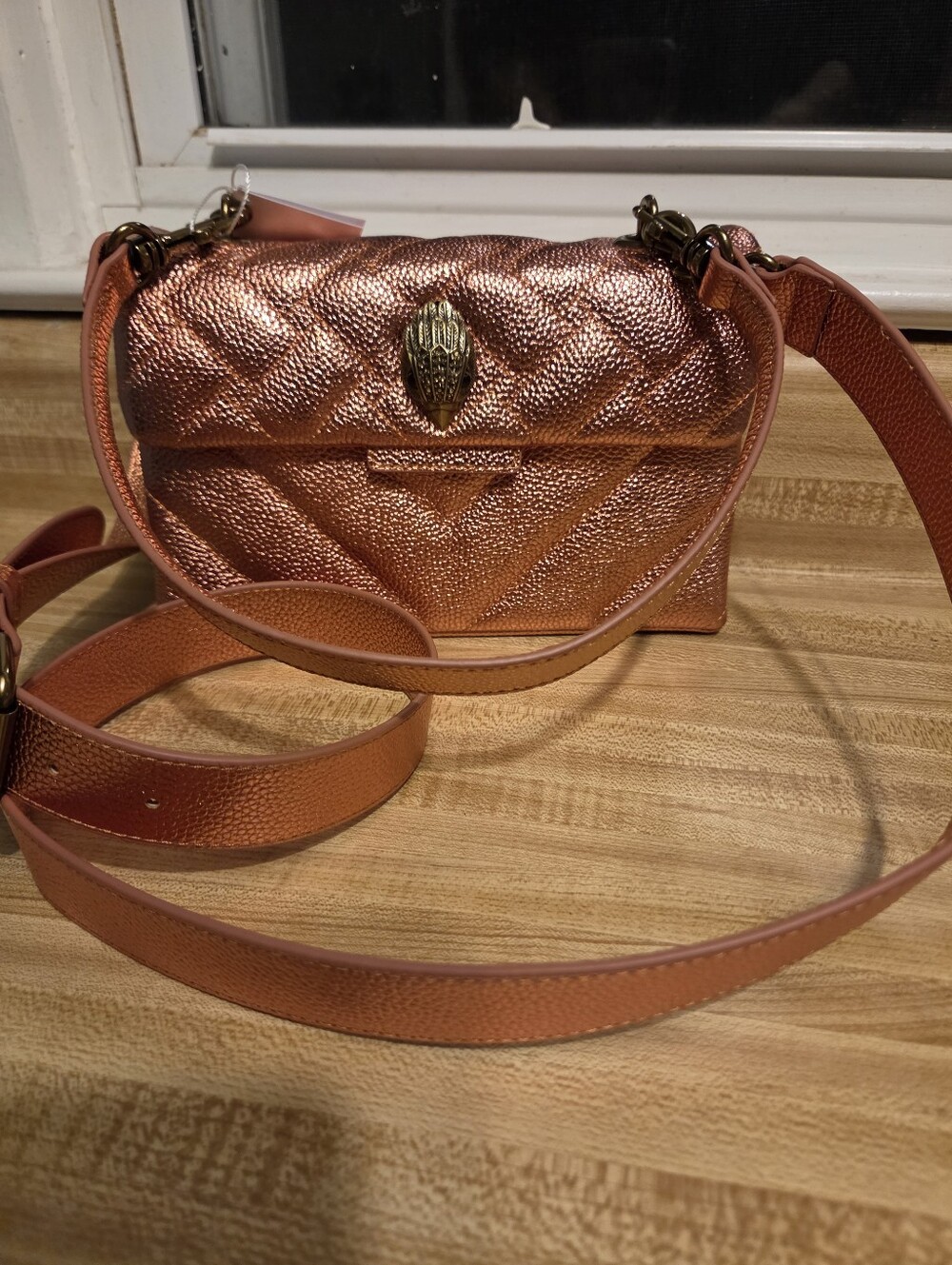 Kurt Geiger NWT Metallic Orange Bag W/Shoulder & Crossbody Strap & Dustbag